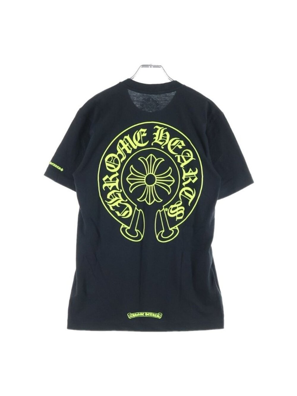 Chrome Hearts Horseshoe Logo Pocket T-Shirt Black Neon Yellow